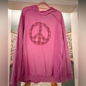 Easel Pink Peace Sign Hoodie